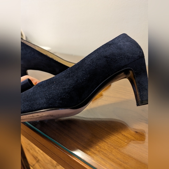 Vintage Bally Navy Blue Leather Heels Shoes Size: 5M - Picture 12 of 12